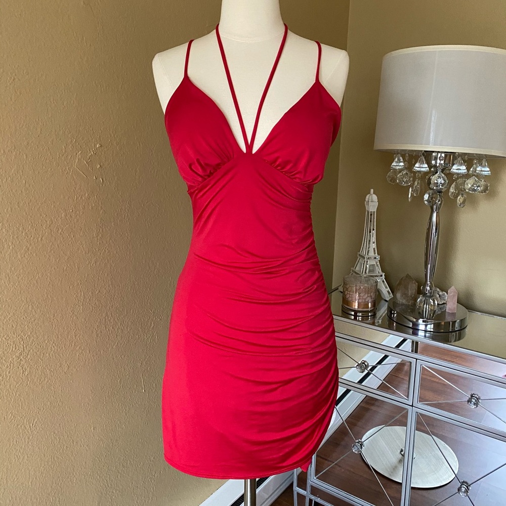 Silky Sexy Red Mini Dress